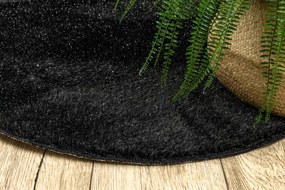 Kúpeľňový koberček SYNERGY glamour / lurex, čierny kruh