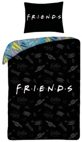 Bavlnené obliečky Friends Black, 140x200 cm