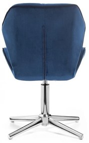 LuxuryForm DESIGN Stolička MILANO MAX VELUR na striebornom kríži - modrá