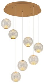 LED luster na lanku CREMONA 7xLED/5W/230V 3000K zlatý