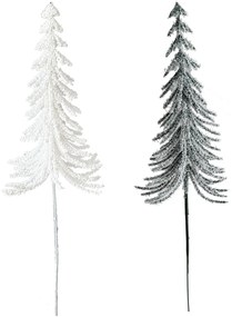 Vianočná dekorácia Stromček zápich, mix 2 farieb, v. 32 cm, SET 2 KS