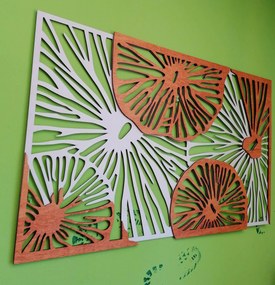 SENTOP | Vyrezávaný obraz na stenu z drevenej preglejky orange 3D efekt  KODJAK  I SENTOP PR0299 5 casti