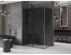 Mexen Velar, sprchový kút s posuvnými dverami 150 x 90 cm, 8mm šedé sklo, grafit brúsený, 871-150-090-41-66