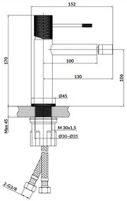 Cersanit S951-576 - Bidetová batéria ZEN čierna