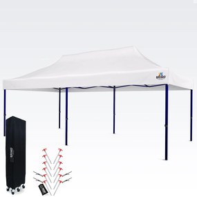 BRIMO Nožnicový párty stan EXCLUSIVE oceľ 3x6 m bez stien biely