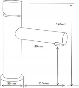 Mexen ELBA ONE - TLAČÍTKOVÁ BATERIA UMÝVADLOVÁ, Čierna,74101-70