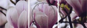 Obraz - Magnolie (s hodinami) (90x30 cm)