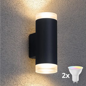 Brilagi - LED RGBW vonkajšie nástenné svietidlo MATERA 2xGU10/4,8W/230V antracit IP54