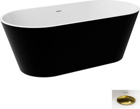 Besco Akrylátová voľne stojaca vaňa Deeva BW Matt 150x75 (160x75, 170x80, 180x80) BESCO-Typ výpuste: Click-Clack so štrbinovým prepadom, grafit, BESC…
