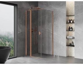 Mexen Mist T, sprchový kút s krídlovými dverami, 120 x 120 cm, 8mm číre sklo, medený profil, 8A4T-120-120-65-00