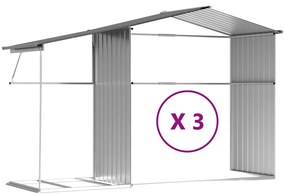 Záhradná kôlňa sivá 277x365,5x179 cm pozinkovaná oceľ