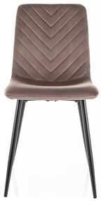 Sametová jídelní židle Daren cappuccino/černá