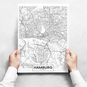 Obrazy na stenu - Map of Hamburg II