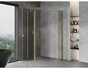 Mexen, Mexen Mist Duo sklápací sprchový kút 115 x 75 cm, transparentný, zlatý - 8A4-115-075-50-00