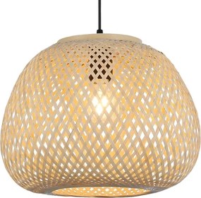 Závesný luster PETRA na lanku 1xE27/15W/230V, priemer 35 cm, bambus