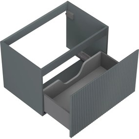 Mexen Rivel, kúpeľňová skrinka 70 cm, 1 zásuvka, drážkovaná, grafitová matná, 91A20-07047-1-BF66