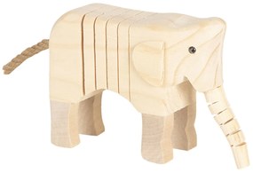 Svetlo hnedá drevená dekoratívne soška slona - 4 * 9 * 11 cm