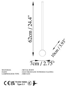 LED nástenné svietidlo v zlatej farbe ø 7 cm Sword – Opviq lights