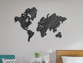 drevko Moderná dekorácia mapa sveta na stenu Rozmer obrazu: 42,5 x 65 cm, Farba dekorácie: Čierna