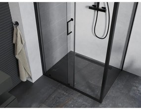 Mexen Apia, sprchový kút s posuvnými dverami 105 (dvere) x 70 (stena) cm, 6mm číre sklo, čierny profil, 840-105-070-70-00