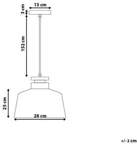 Čierna závesná lampa DANUBE Beliani