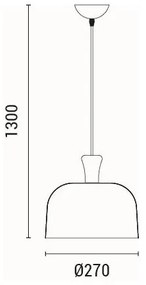 Luster na lanku 1xE27/15W/230V žltá pr. 27 cm