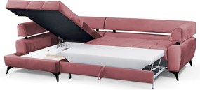 Rohová sedacia súprava Paris, staroružová látka, ľavý roh