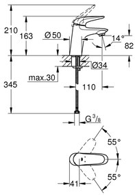 GROHE Eurostyle - Páková umývadlová batéria, veľkosť S, chróm 23715003