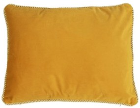 Zlatý zamatový vankúš s pleteným lemom - 35 * 45 * 10cm