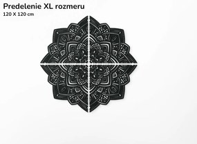 drevko Vyrezávaná drevená mandala Symetria Rozmer obrazu: 120 x 120 cm, Farba dekorácie: Čierna