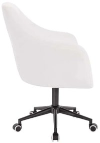 LuxuryForm DESIGN Kreslo ANDORA na čierne podstave s kolieskami - biele