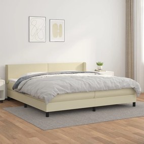 Boxspring posteľ s matracom krémová 200x200 cm umelá koža 3130681