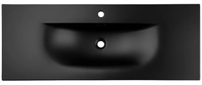 Keramické zápustné umyvadlo Sky1 120 cm DP matné černé