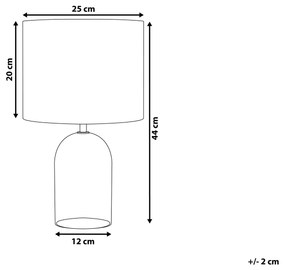 Stolná lampa transparentná / sivá 44 cm DEVOLL Beliani