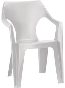 Záhradná plastová stolička Dante, biela