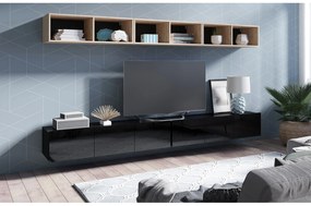 Obývacia stena Calabria C33 BLACK (čierna + dub artisan) (bez osvetlenia). Akcia -20%. Vlastná spoľahlivá doprava až k Vám domov. 1051577
