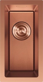 Mexen Trixo, 1-komorový nerezový drez 230 x 440 mm, brúsená meď, vzor voština, 6411221000-65HC