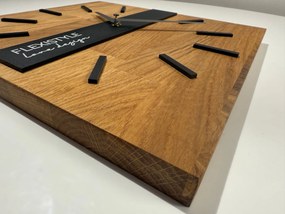 Dekorstudio Elegantné drevené hodiny DUB klasik SQ 30cm - čierne