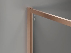 Mexen Kioto-F, sprchová zástena s rámom 140 x 202 cm, 8 mm mráz, profil medená matná, 800-140-104-65-30