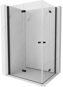 Mexen Mist-F Duo, skladací sprchový kút 105 x 80 cm, číre sklo, čierny profil, 8A6-105L-080P-70-00