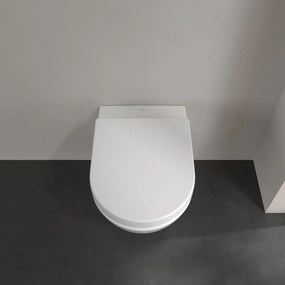 VILLEROY &amp; BOCH Subway 2.0 závesné WC s hlbokým splachovaním bez vnútorného okraja, 370 x 560 mm, Stone White, s povrchom CeramicPlus, 5614R0RW