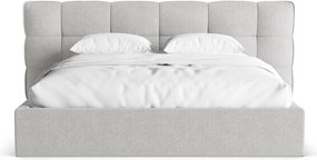 Sivá čalúnená dvojlôžková posteľ s úložným priestorom s roštom 180x200 cm Eric – Micadoni