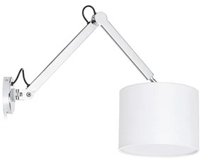 RENDL R12480 MADISON nástenná lampa, s ramenom biela chróm