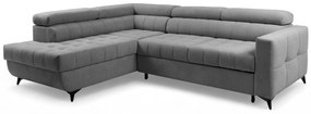 Rozkladacia rohová sedacia súprava Nardo L ľavá - sivý plyš Pretty 17