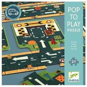 Djeco Pop to play puzzle: Cestná dráha 21ks
