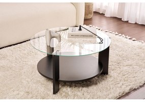 Konferenčný stôl Clara - Wood Black, Transparent
