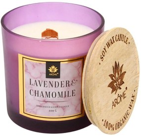 Arome Sviečka s dreveným knôtom Lavender and chamomille, 400 g