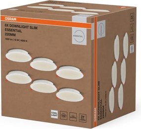 Osram - SADA 6× LED podhľadových svietidiel ESSENTIAL LED/18W/230V Ø 22 cm biela