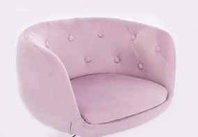 LuxuryForm DESIGN Kreslo MONTANA VELUR na striebornej podstave s kolieskami - levanduľa