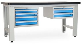Dielenský stôl Solid MDF-42, 180 cm, 2 závesné boxy, čierna